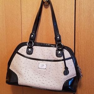 Grace Adele cream and black purse